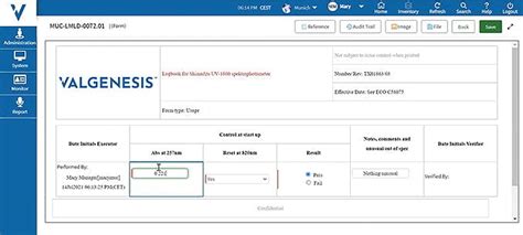 valgenesis e-logbook